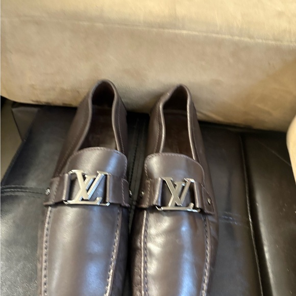 Authentic Louis Vuitton Black Leather Mens Loafer Marked Size 11.5 - Picture 7 of 13